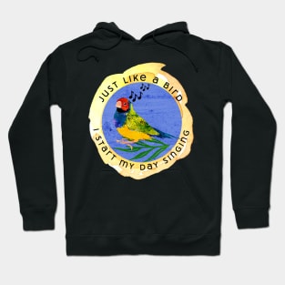 Just like a bird I start my day singing- musical finch bird Hoodie